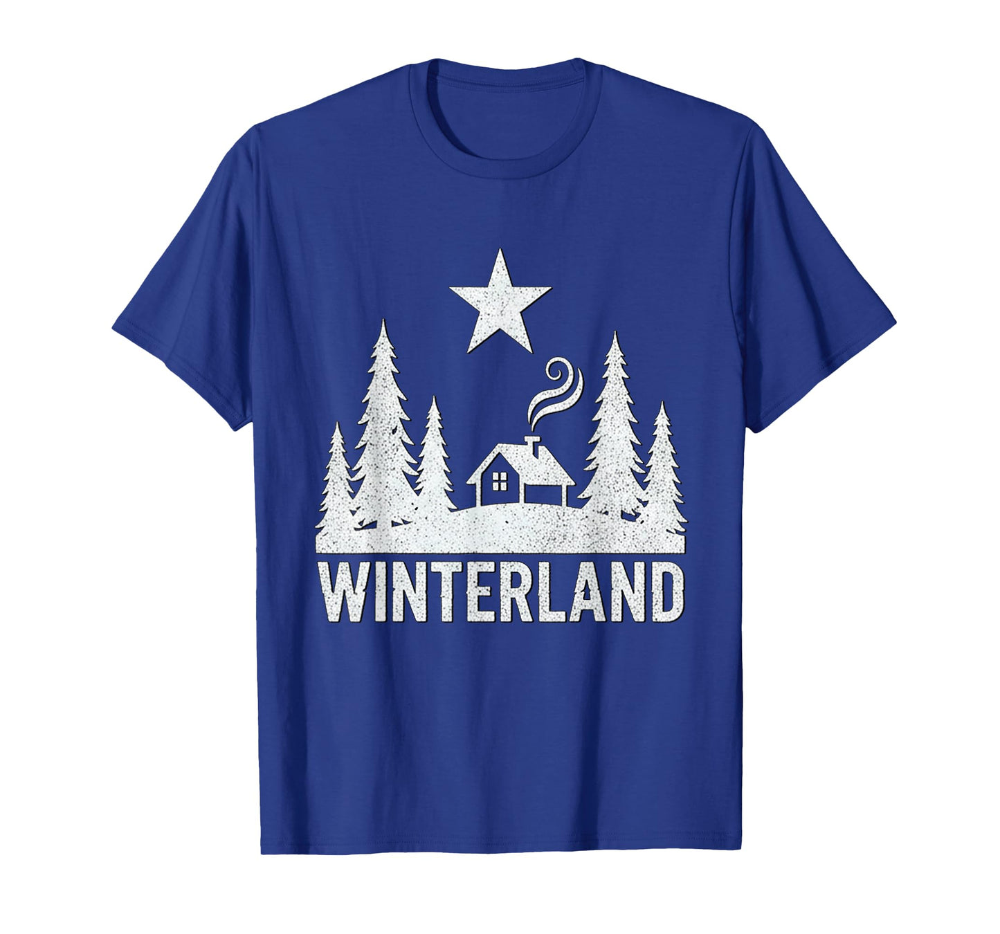 Winterland Rustic Cabin Forest Star Grunge Winter Snow T-Shirt