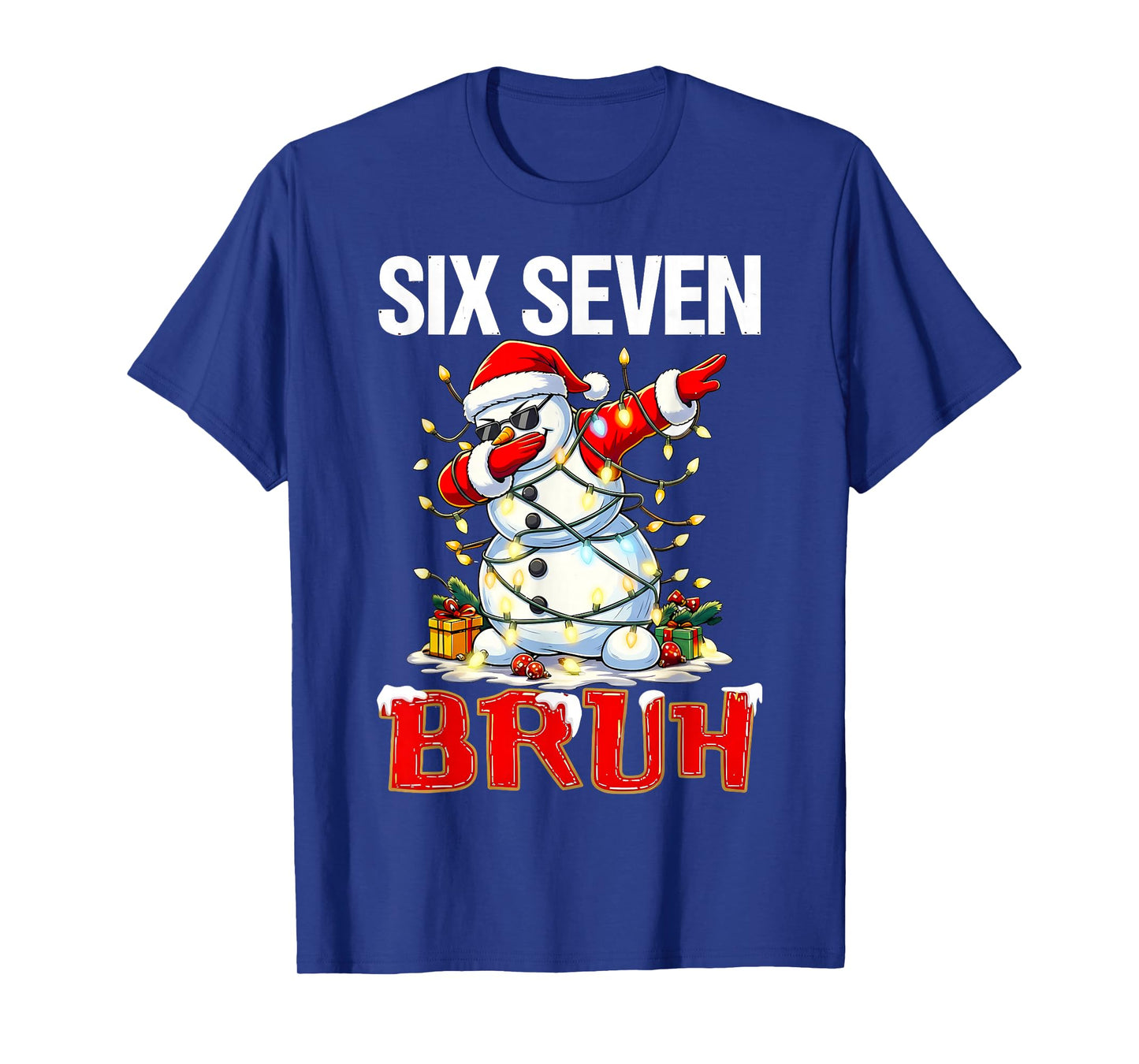 Funny Snowman Dab 67 Six Seven Bruh Meme Men Women T-Shirt
