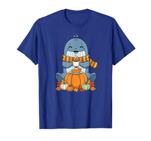 Funny Whale Coffee Autumn Thanksgiving Womens Mens Kids T-Shirt