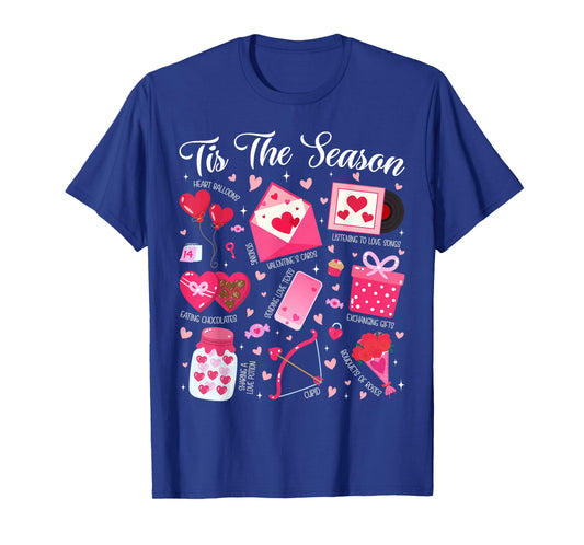 Retro Tis The Season Funny Valentine Heart Balloons Gift T-Shirt