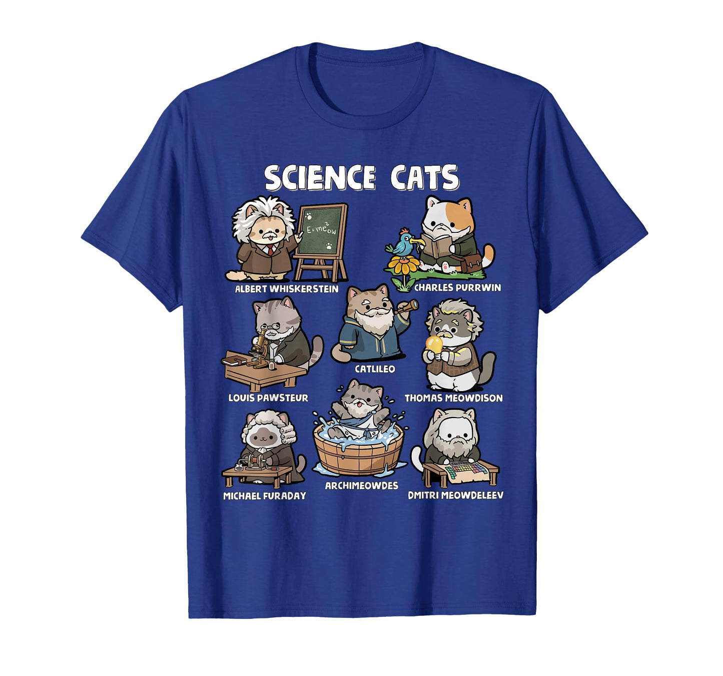 Science Cats Funny Scientist Pun Cat Lover Math Teacher T-Shirt