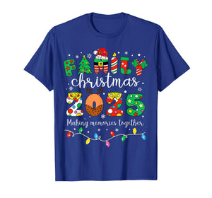 Merry Christmas Lights Santa Hat Xmas Family Matching Pajama T-Shirt