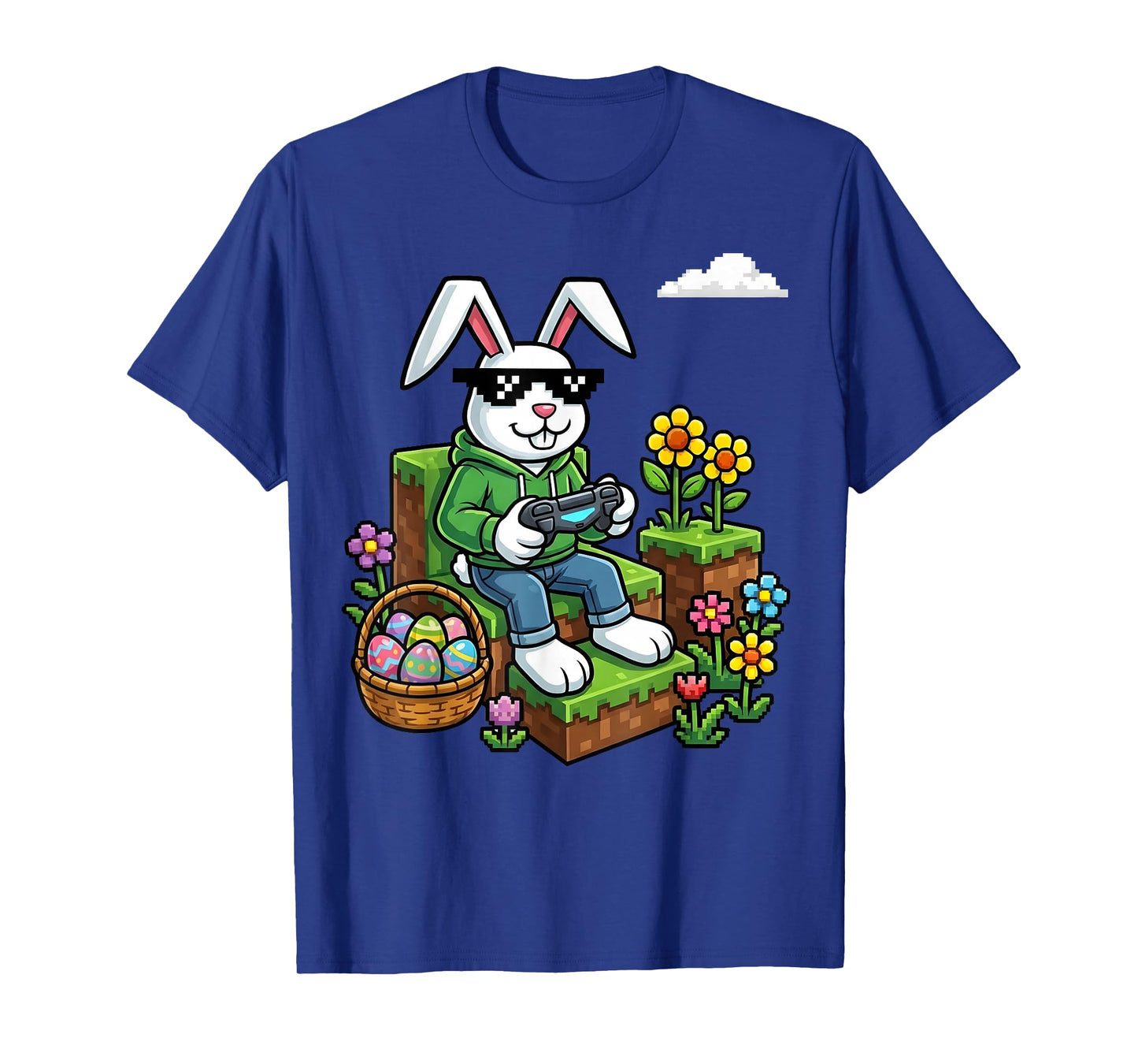 Happy Easter Bunny Egg Video Game Boy Kids Mens Gamer Pixel T-Shirt
