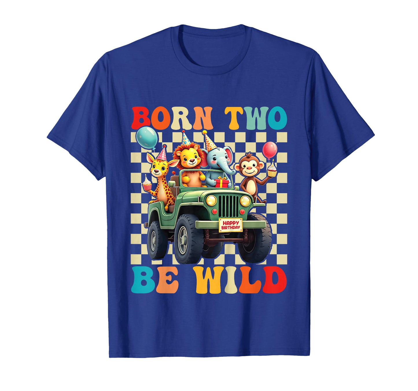 Born Two Be Wild 2nd Birthday 2 Year Old Birthday Zoo Safari T-Shirt