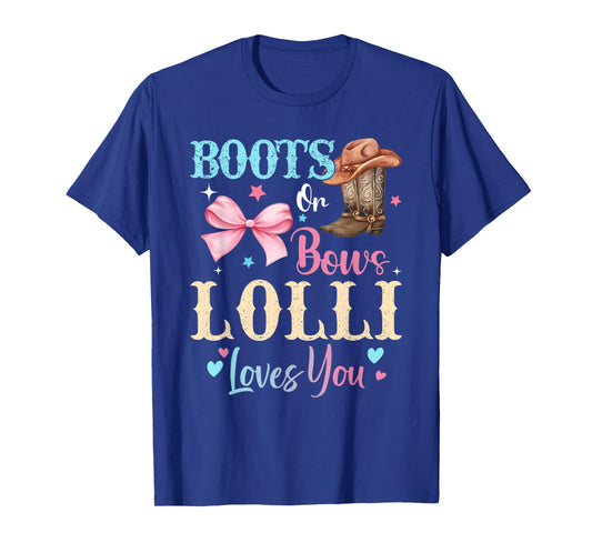 Boots or Bows Lolli Loves You Gender Reveal Family T-Shirt