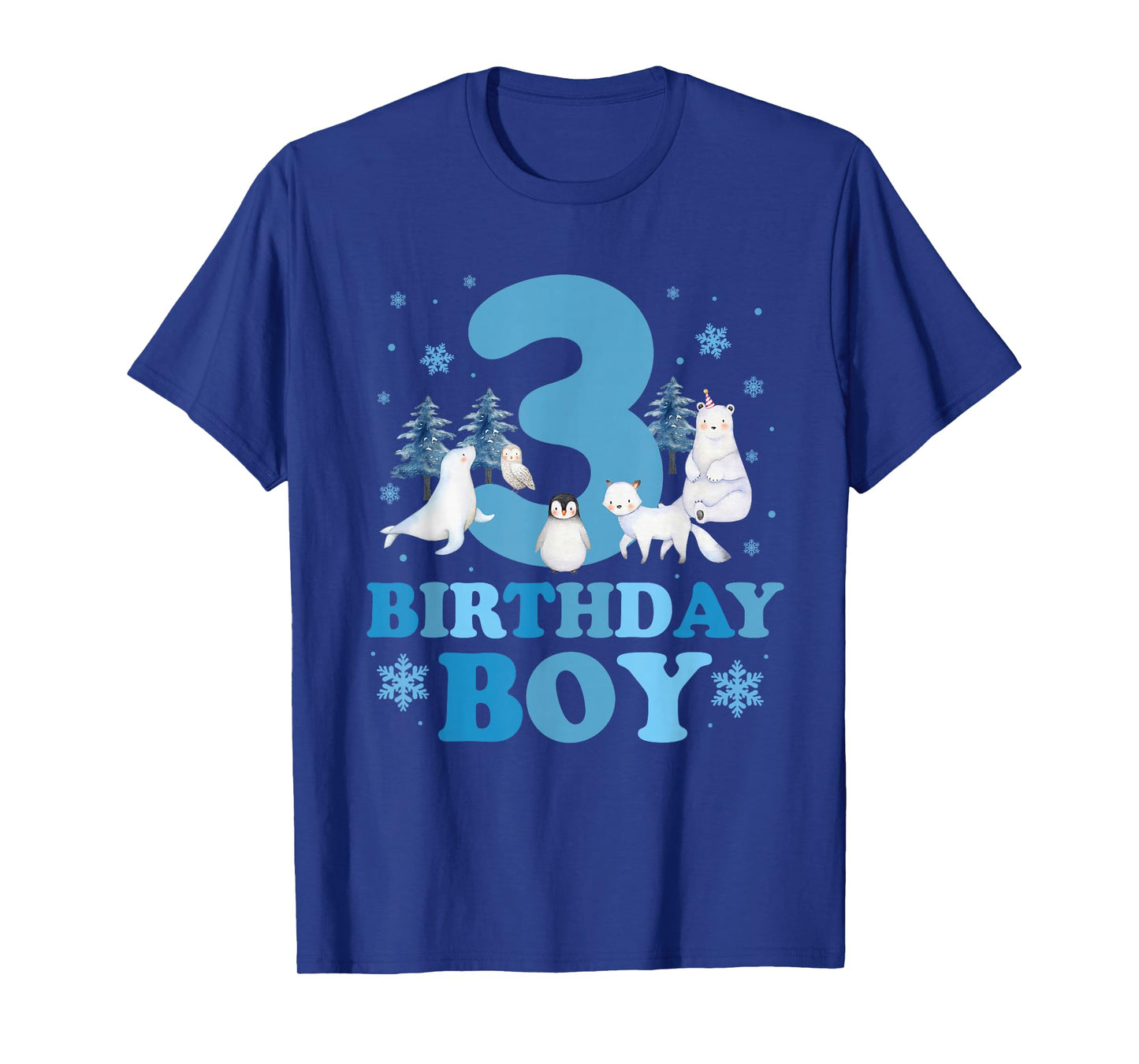 Winter 3rd Birthday Boy Arctic Animals 3 Year Old Birthday T-Shirt