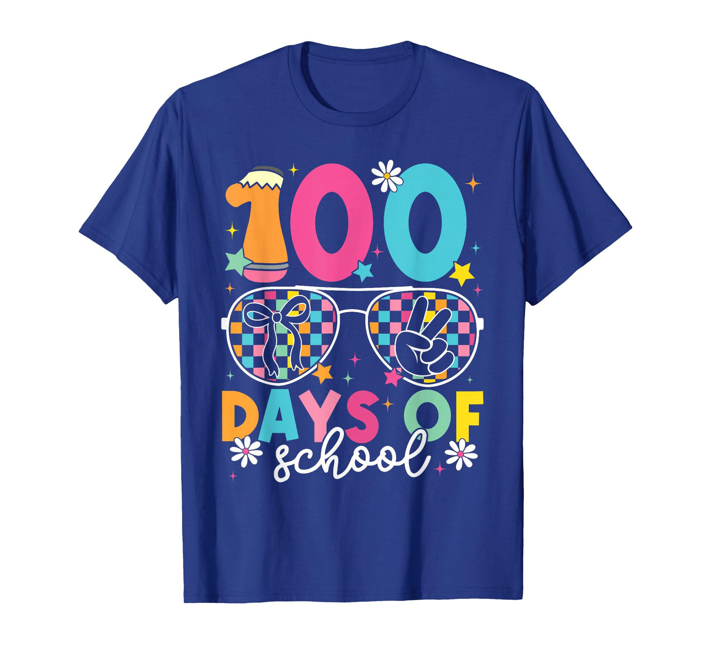 100th Day of School Sunglasses Coquette Bow 100 Days Girls T-Shirt