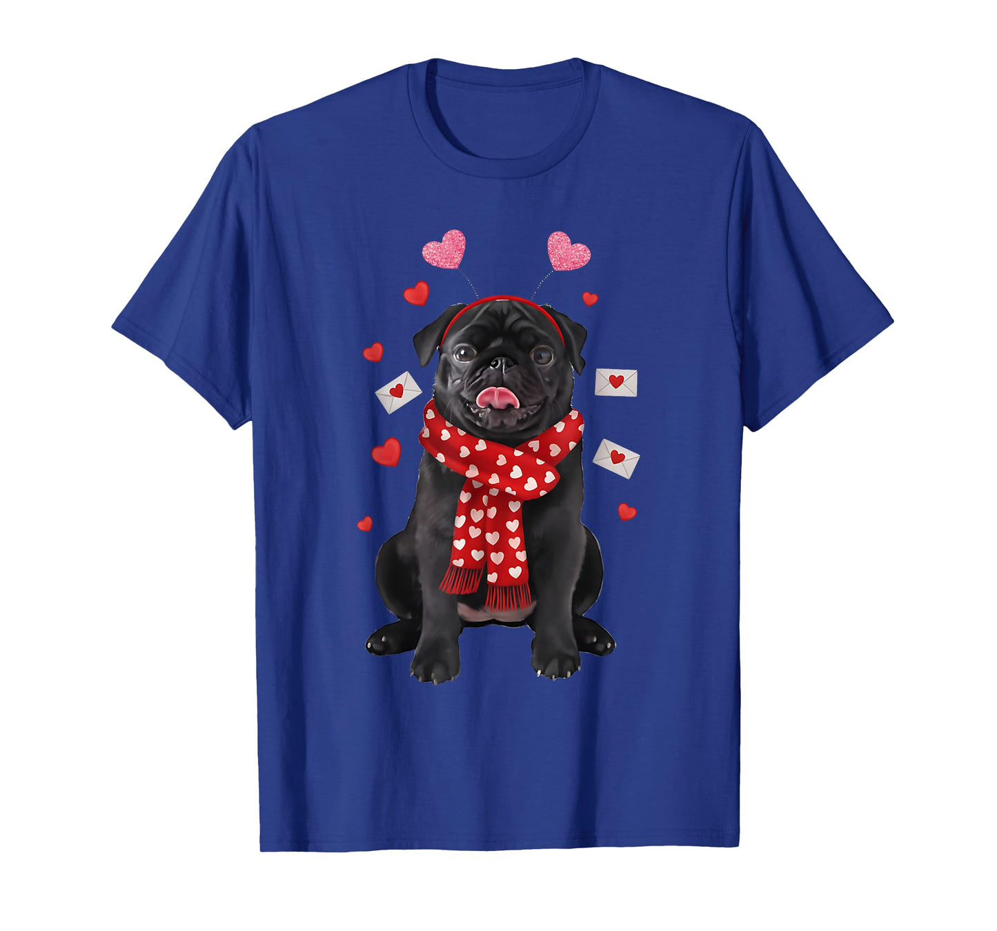Cute Pug Valentine’s Day Dog Mom - Funny Black Pug Dog Lover T-Shirt