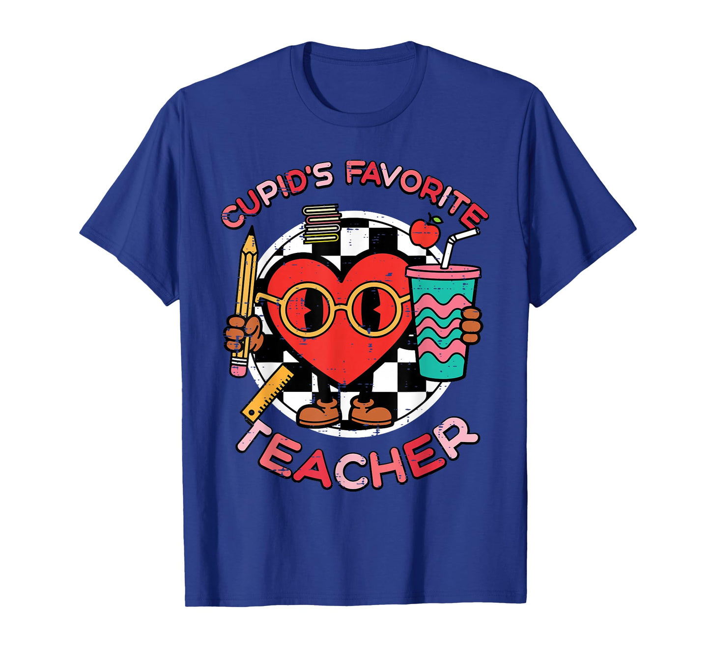 Valentines Day Cupids Favorite Teacher Funny Heart Women Men T-Shirt