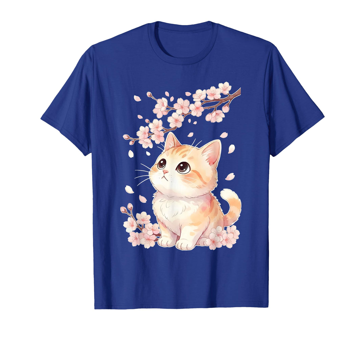 Cute Sakura Kitten Cherry Blossom Japanese Kawaii Anime Cat T-Shirt
