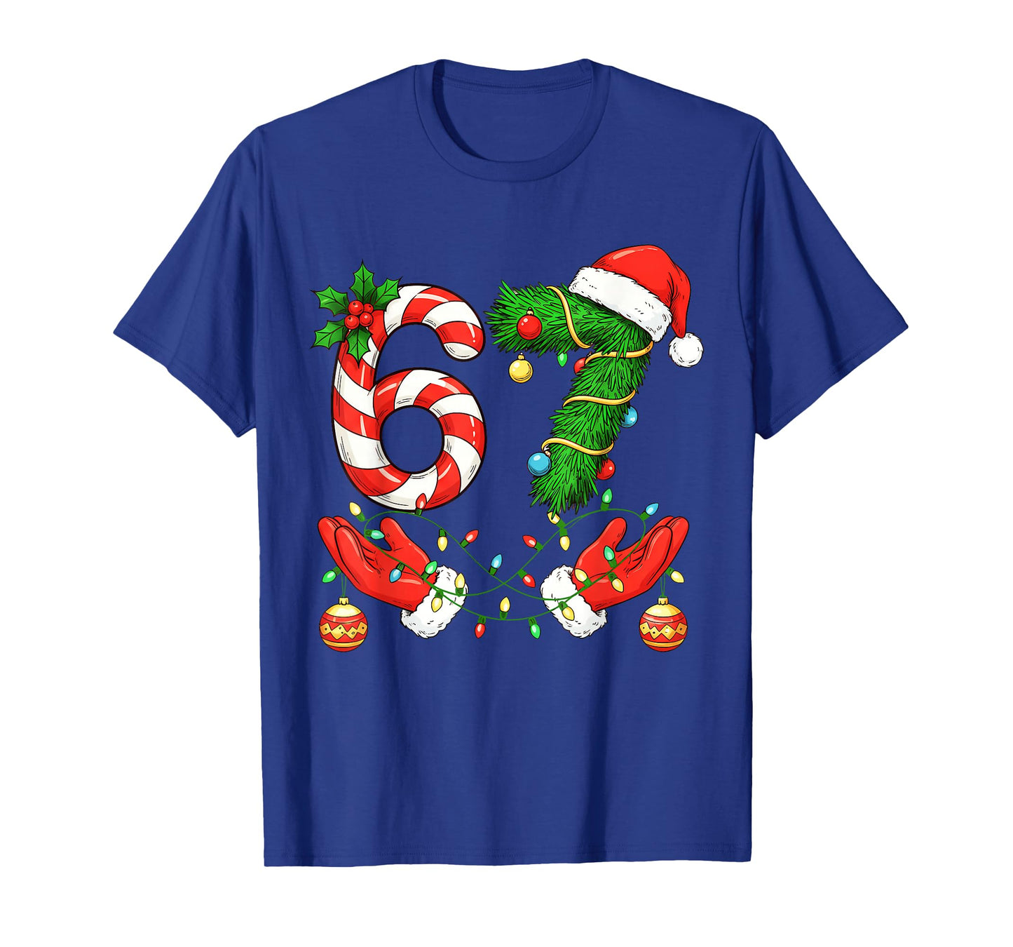Trending Six Seven Meme Christmas 67 Santa Funny Christmas T-Shirt