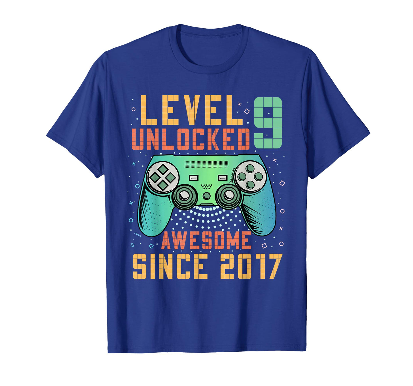 Level 9 Unlocked Awesome Since 2017 9th Birthday Boy T-Shirt