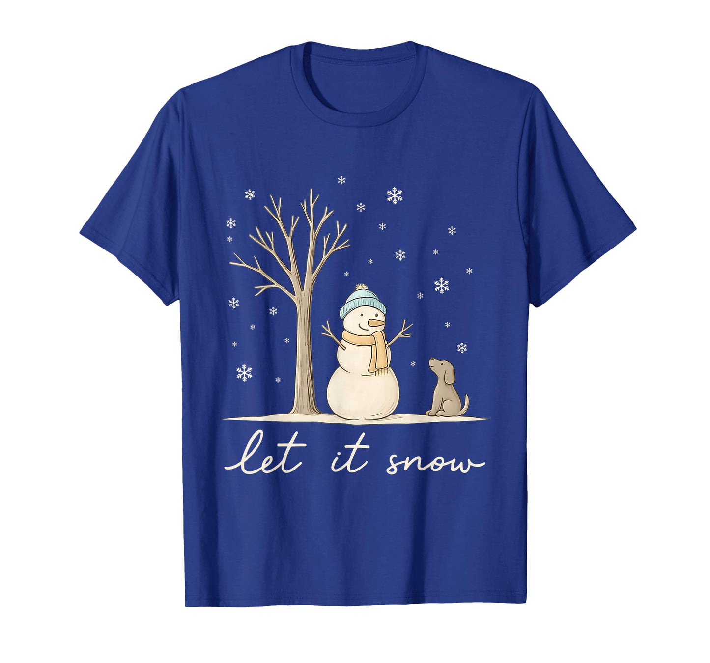 Let It Snow Christmas Snowman Winter Christmas Dog Lovers T-Shirt