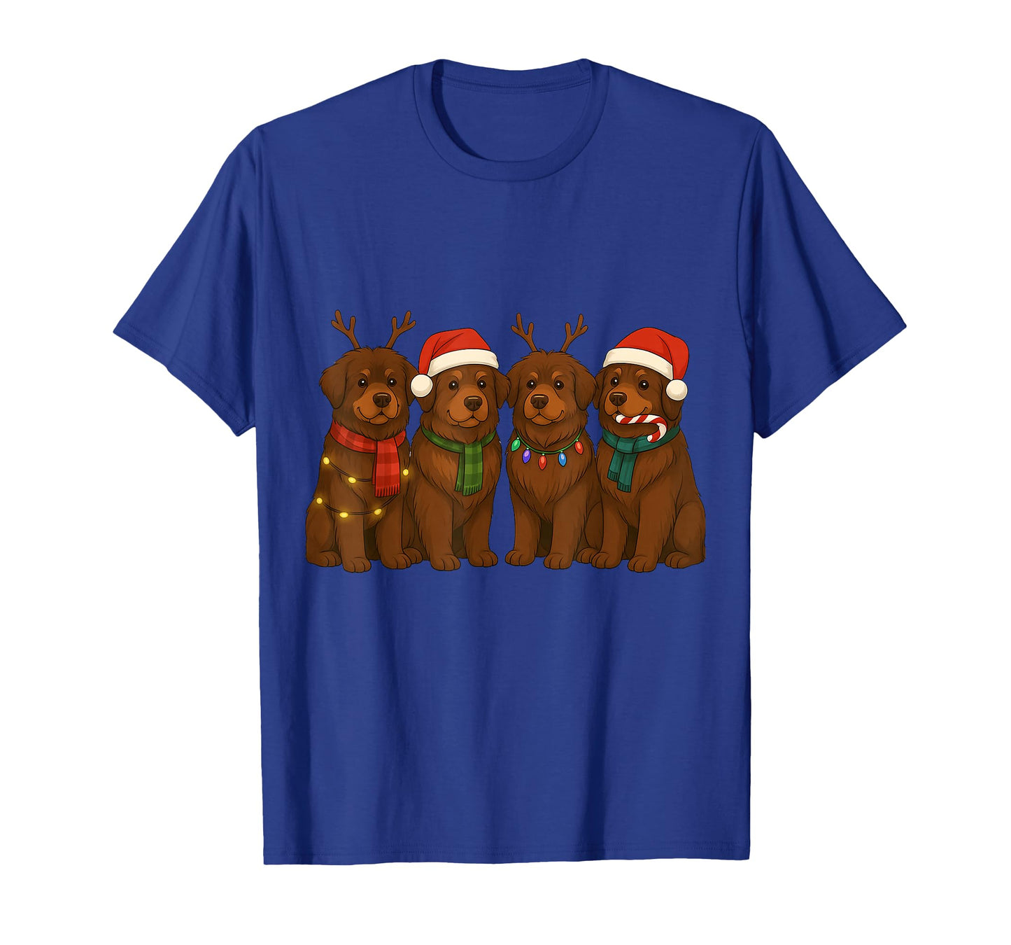 Newfoundland Santa Hat Tee Dog Merry Christmas T-Shirt