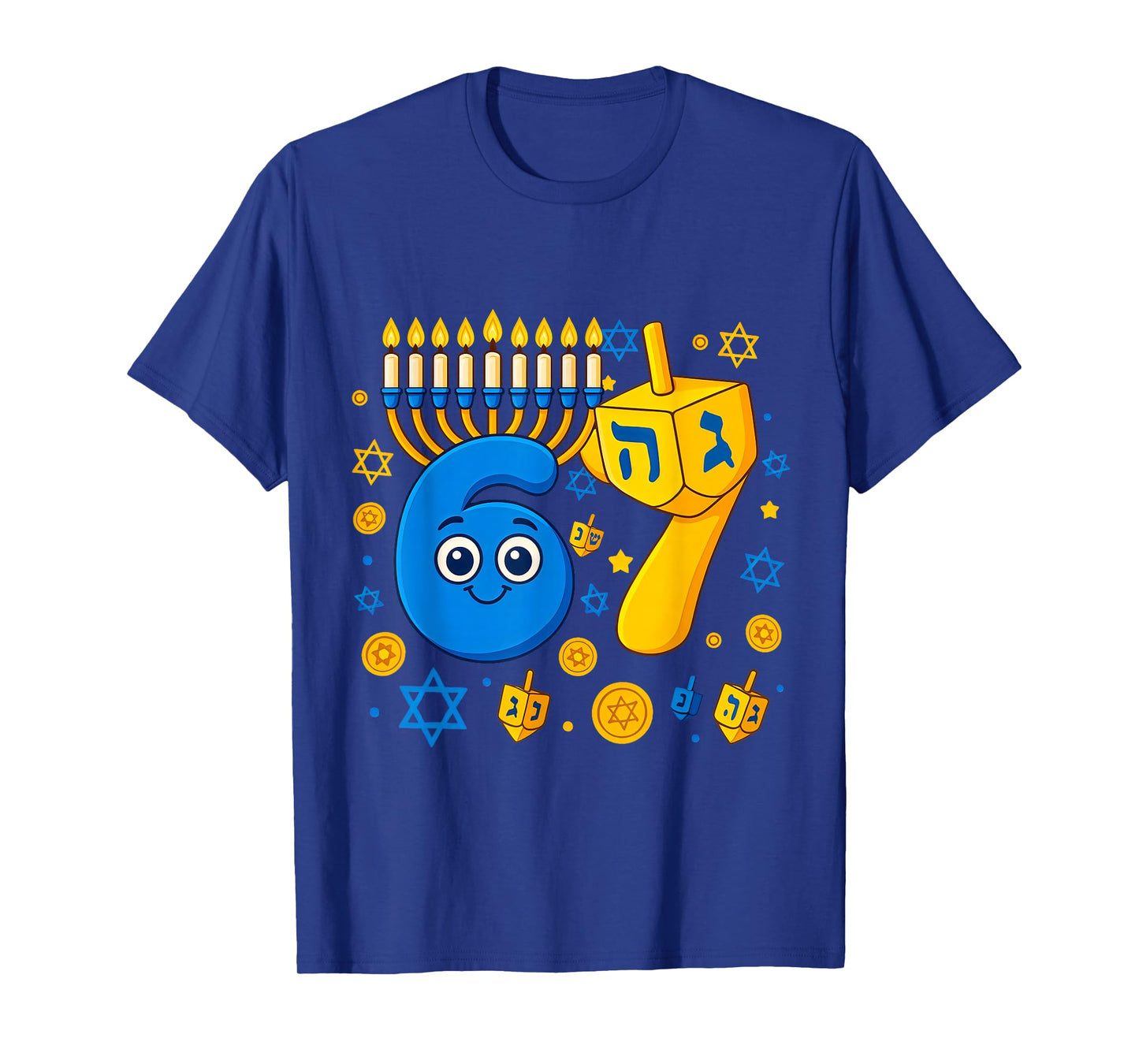 67 Hanukkah Funny Jewish Chanukah 67 Menorah Dreidel Meme T-Shirt