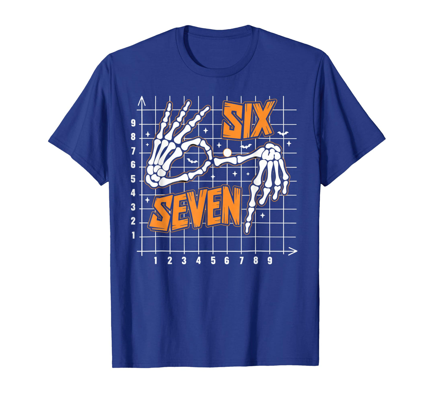 Six Seven Coordinate (6,7) Funny Skeleton Hands Sign 67 Meme T-Shirt