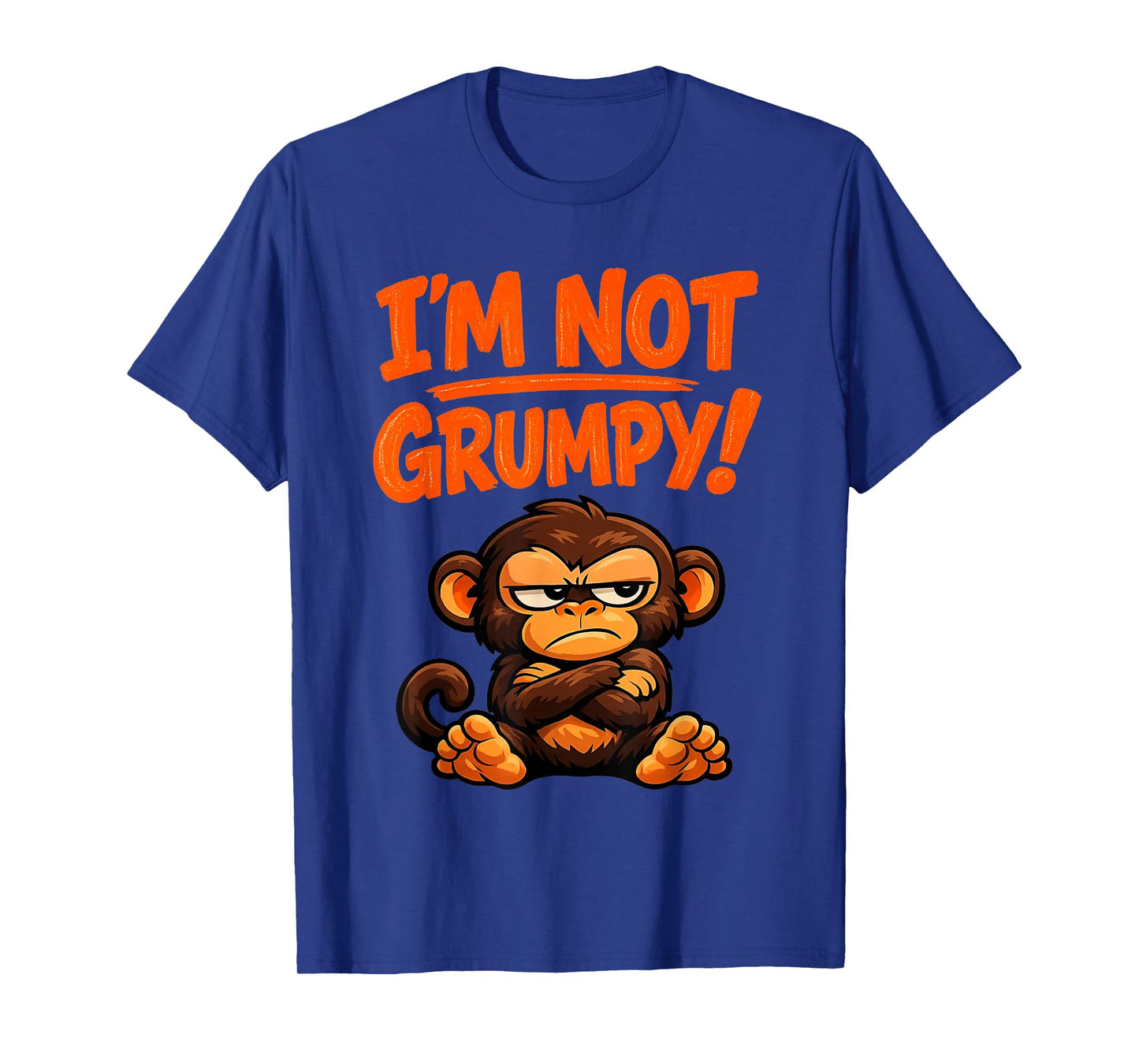 I’m Not Grumpy Funny Angry Monkey Cartoon T-Shirt