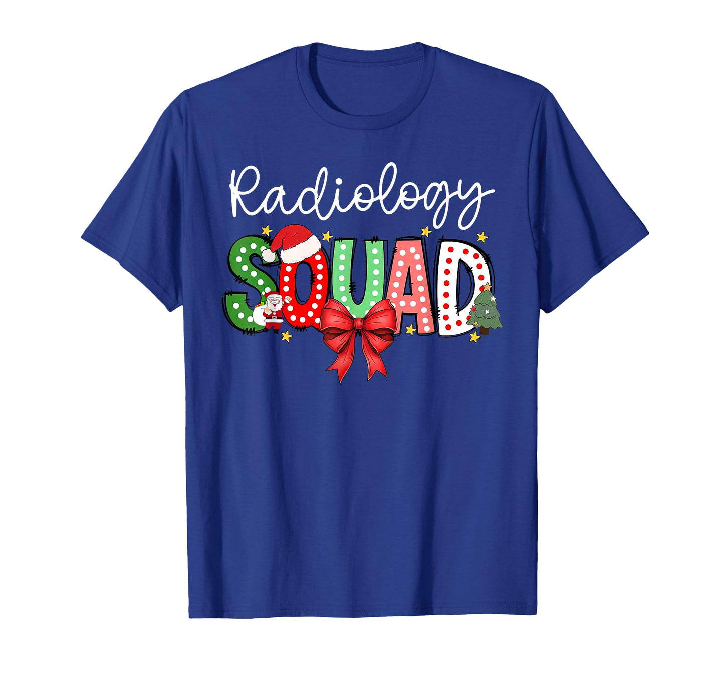 Radiology Squad Santa Christmas Coquette Bow X-ray Rad Tech T-Shirt