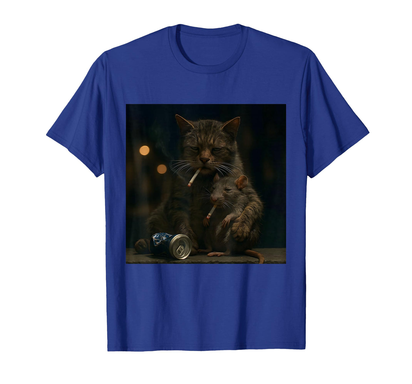 Cat Smoking with Rat Funny Meme Cat T-Shirt