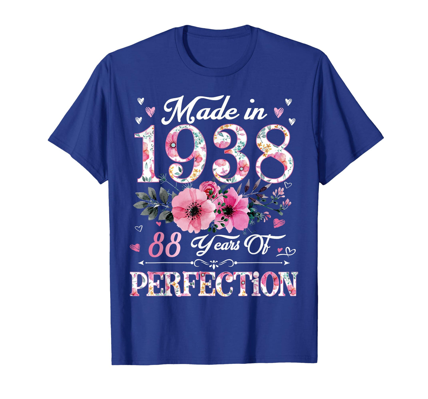88 Year Old in 1938 Floral 88th Birthday Gifts for Women T-Shirt