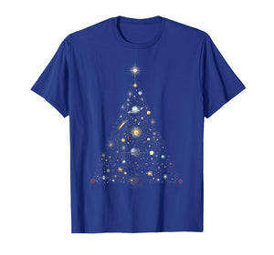 Solar System Space Planets Christmas Tree Lights Pajama Xmas T-Shirt