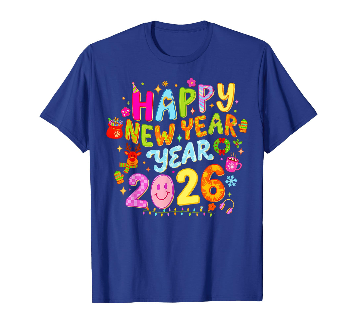 Happy New Year 2026 Funny Colorful Teacher and Student Gifts T-Shirt