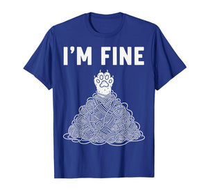 I'm Fine Funny Cat Paw Reaching Out Sarcastic Meme T-Shirt