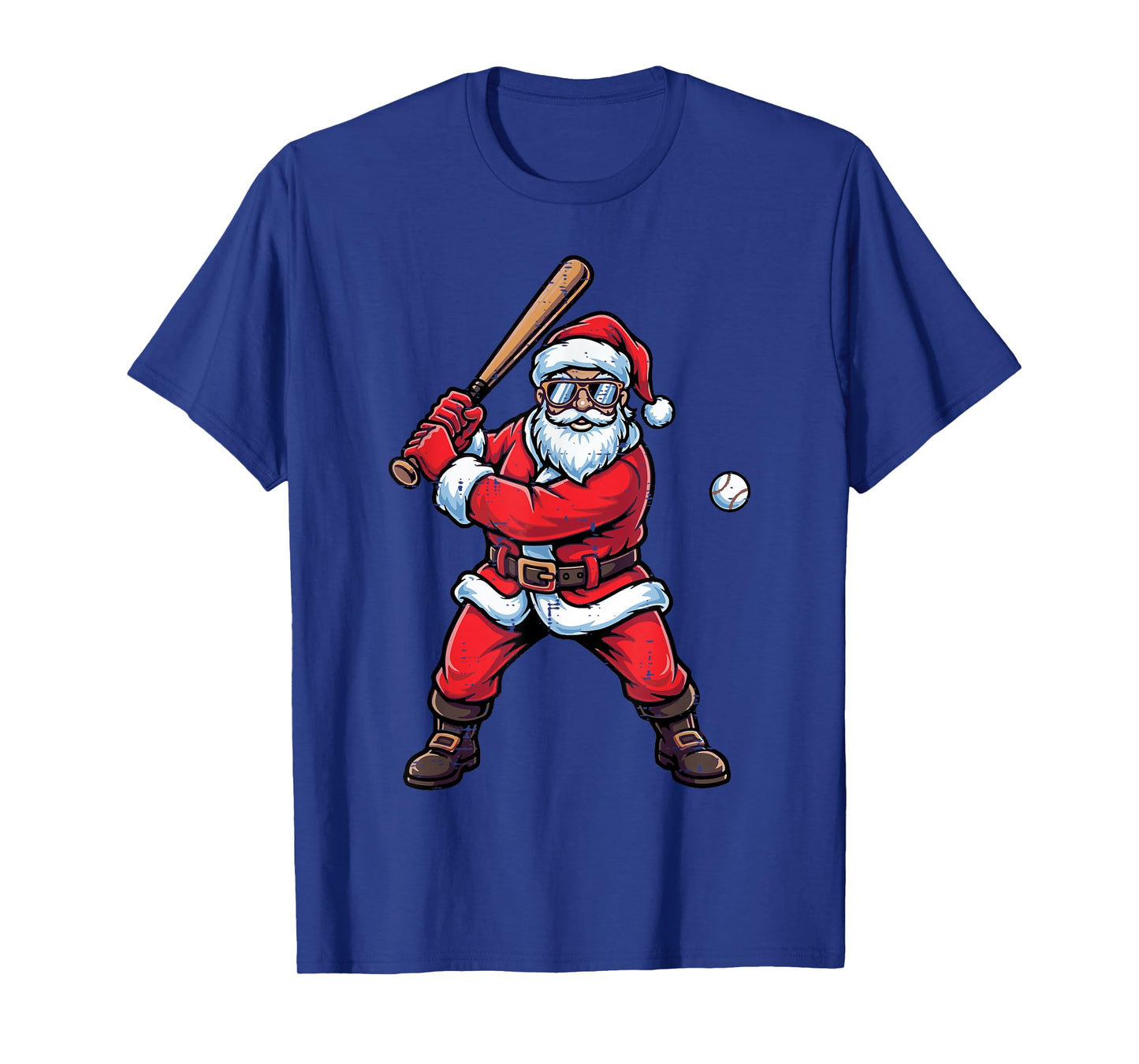 Christmas Santa Baseball Batter Xmas Sports Men Boys Kids T-Shirt