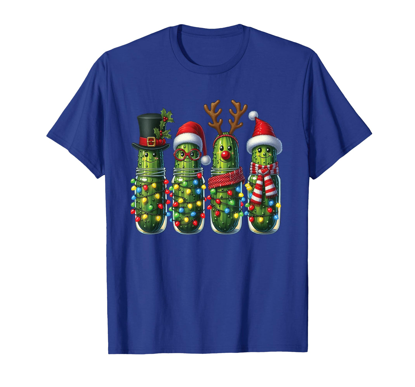Funny Christmas Pickle Lights Cactus Family Holiday Humor T-Shirt