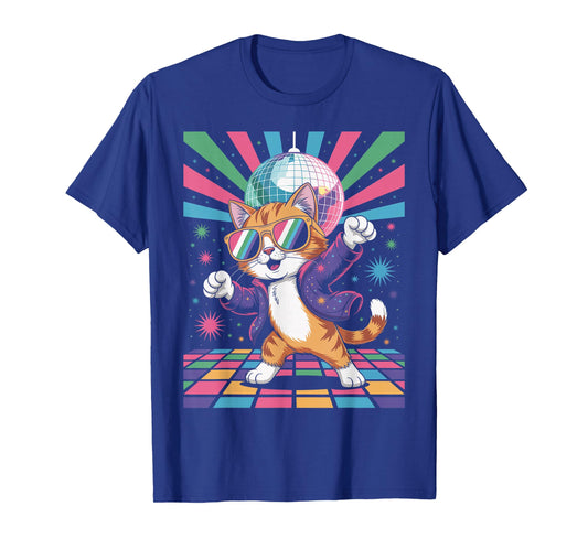 Cool Dancing Disco Cat 70s 80s Retro Style Funky Animals T-Shirt