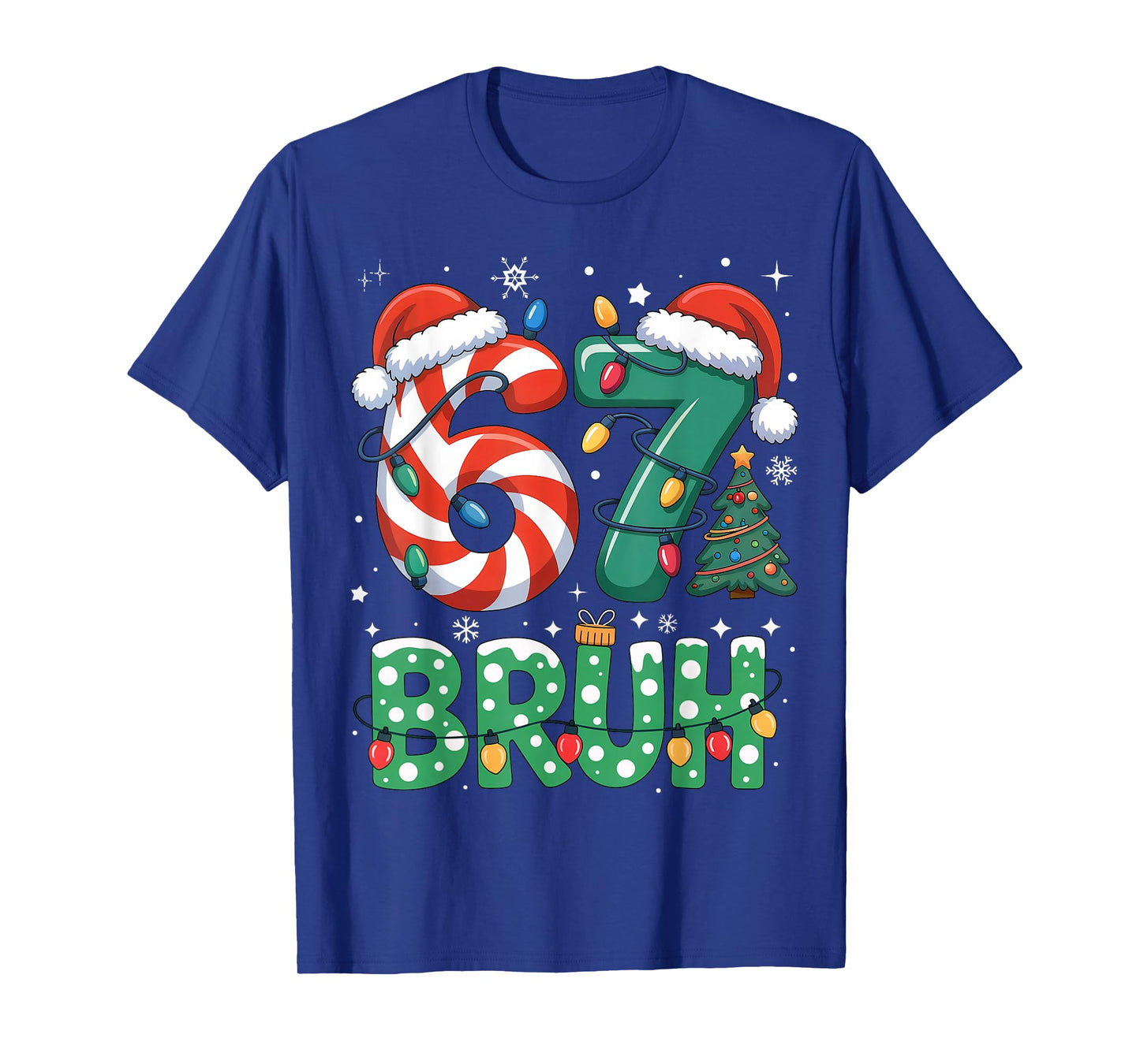 Bruh 67 Six Seven 6 7 Meme Christmas Funny Boy Girl Kids T-Shirt