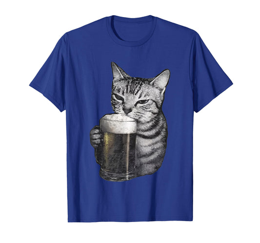 cat Drinking Beer T-Shirt