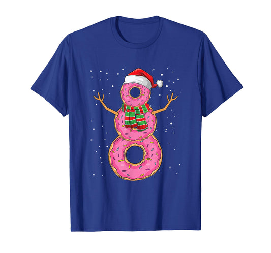 Snowman Donut Lover Xmas Baking Funny Doughnut Christmas T-Shirt