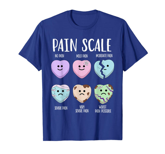 Pain Scale Heart Pain Assessment Nurse Triage Valentines Day T-Shirt