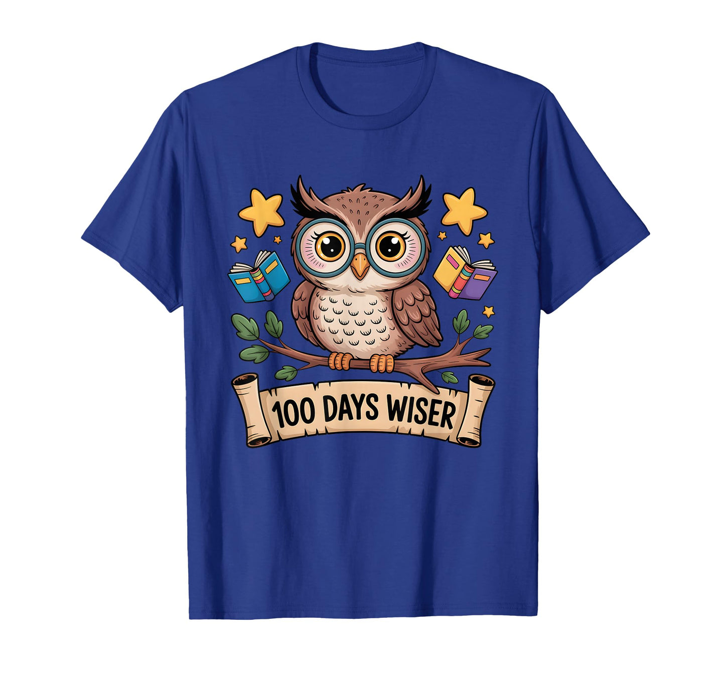 Cute Owl 100 Days Wiser Teacher Student Celebration T-Shirt
