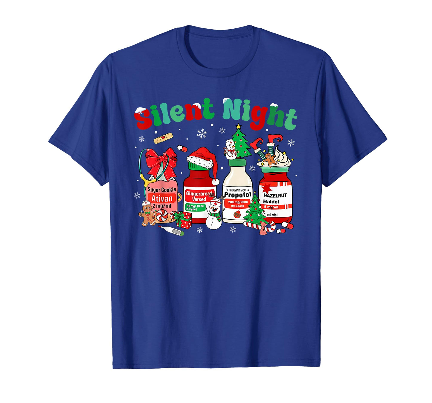 Retro Propofol Silent Night ICU Nurses Funny Merry Christmas T-Shirt