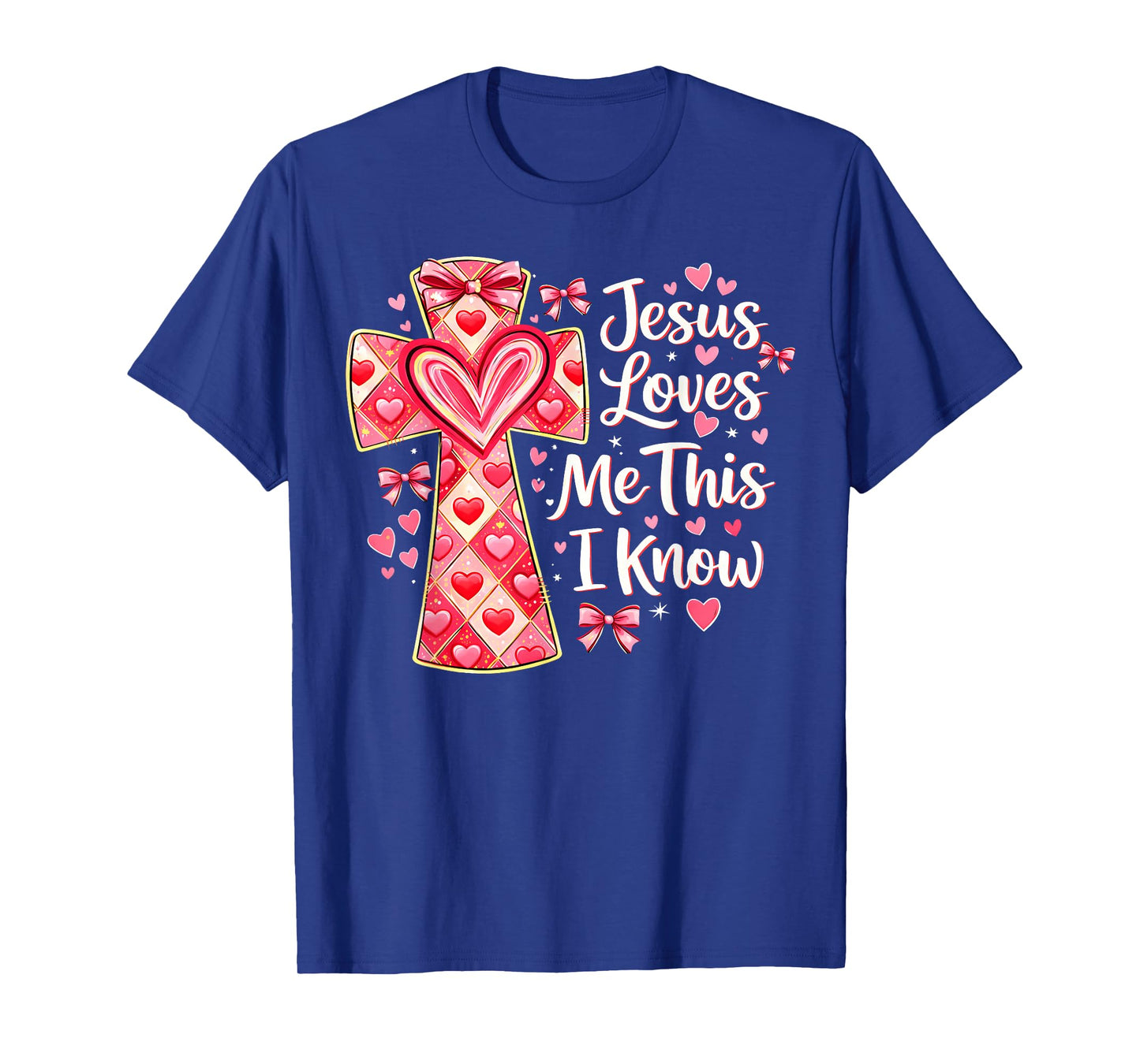 Christian Valentine Jesus Loves Me This I Know Cross Heart T-Shirt