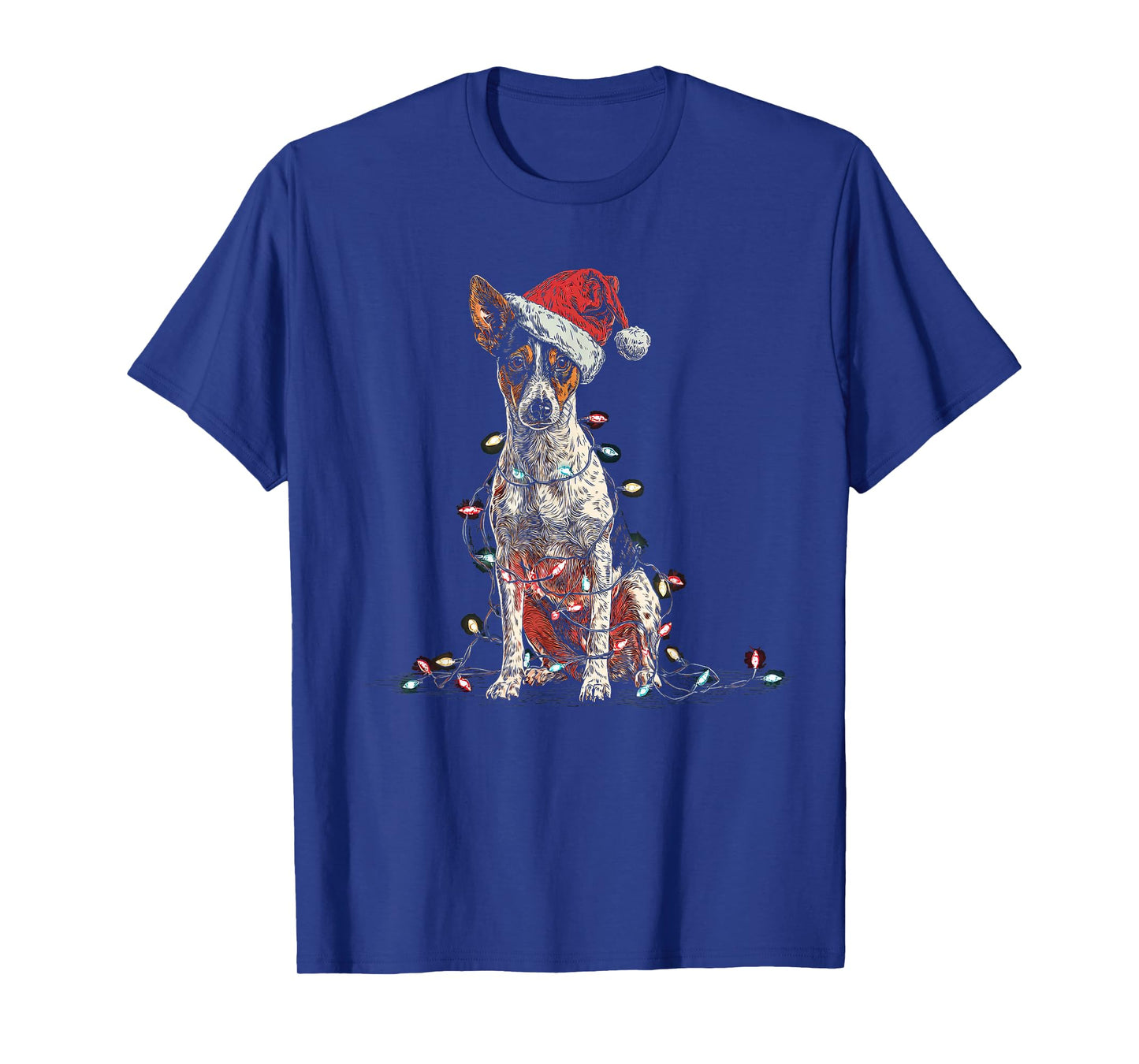 Funny Rat Terrier Christmas Graphics Dog Lights Lover T-Shirt