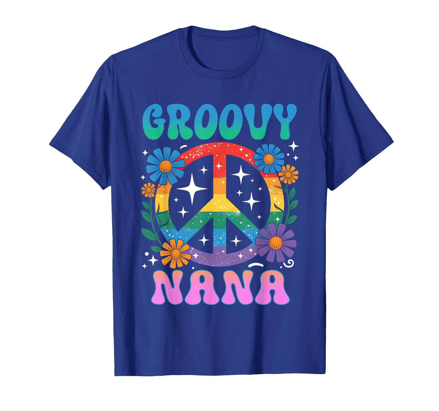 Groovy Nana Floral Hippie Funny Mother's Day Mom Women T-Shirt