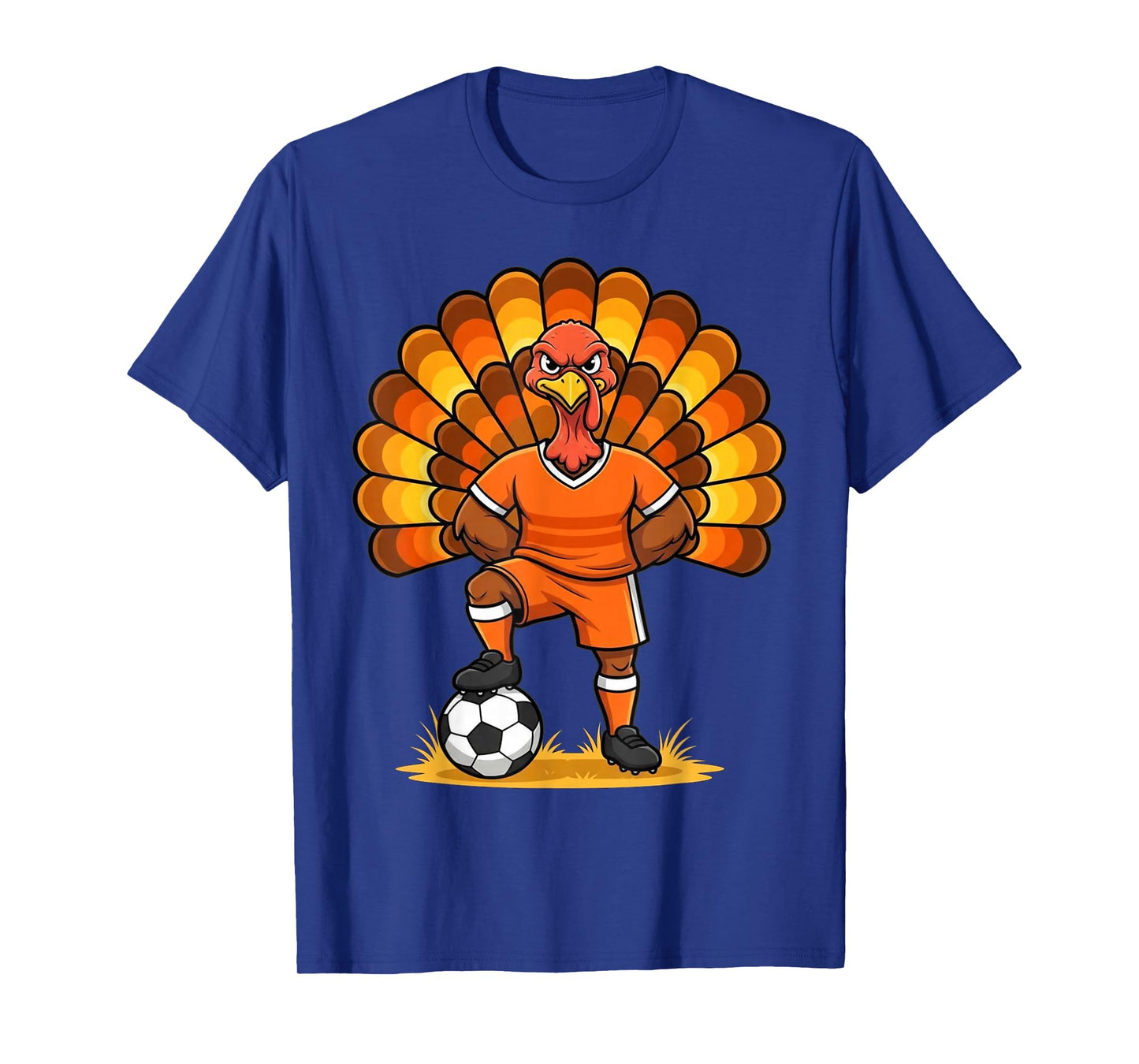 Kids Fall Boys Thanksgiving Soccer Turkey Men Ball Family T-Shirt