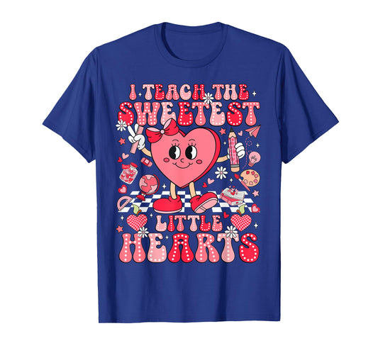 I Teach The Sweetest Little Heart Teacher Valentine Girl Kid T-Shirt