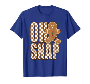 Oh Snap Christmas Checkered Gingerbread Xmas Pajama Outfit T-Shirt
