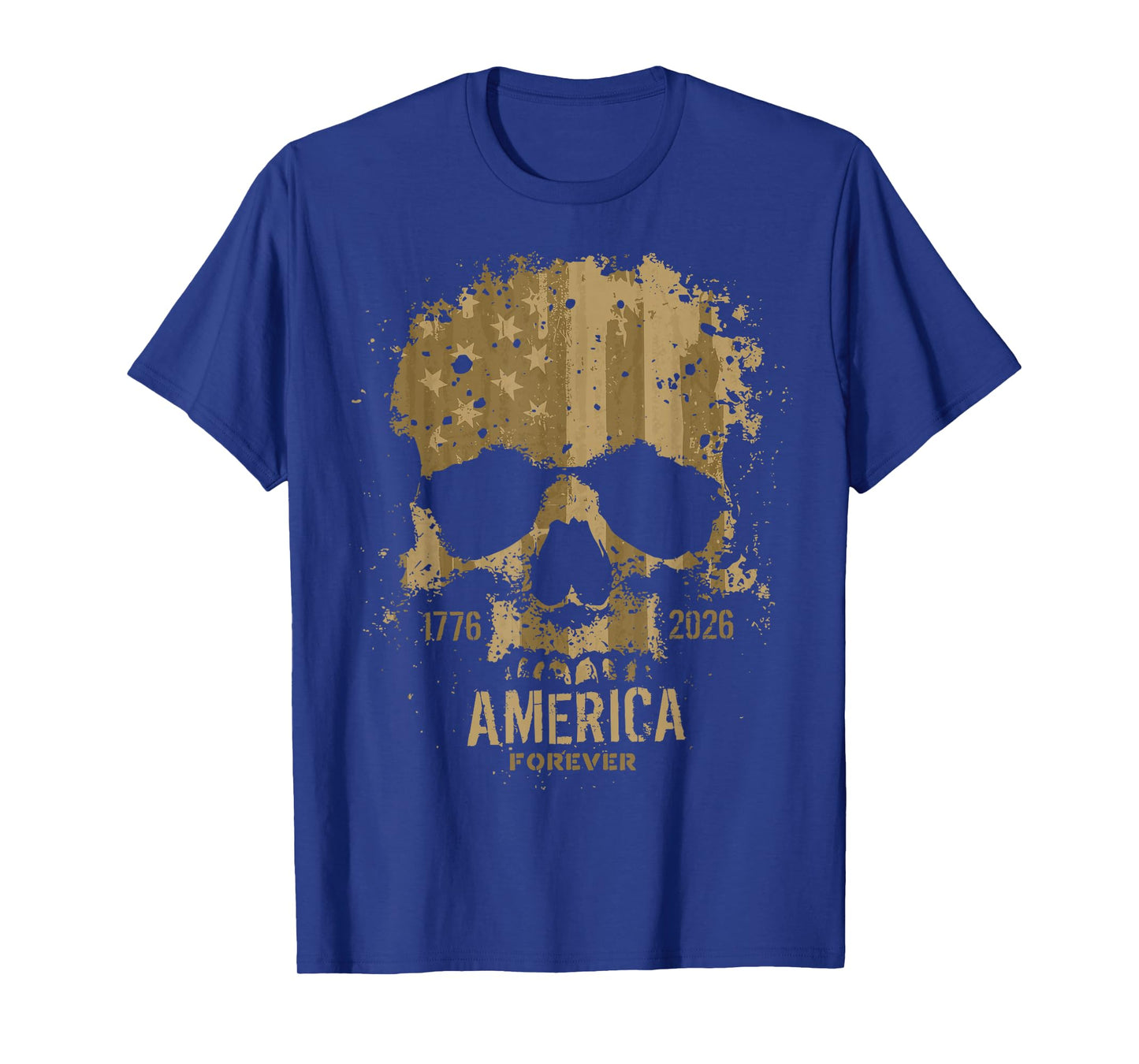 Skull USA Birthday Rugged Grunge 250 Quarter Millennium Men T-Shirt
