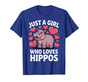 Cute Hippo Art for Women Girls Kids Hippopotamus Hippo Lover T-Shirt