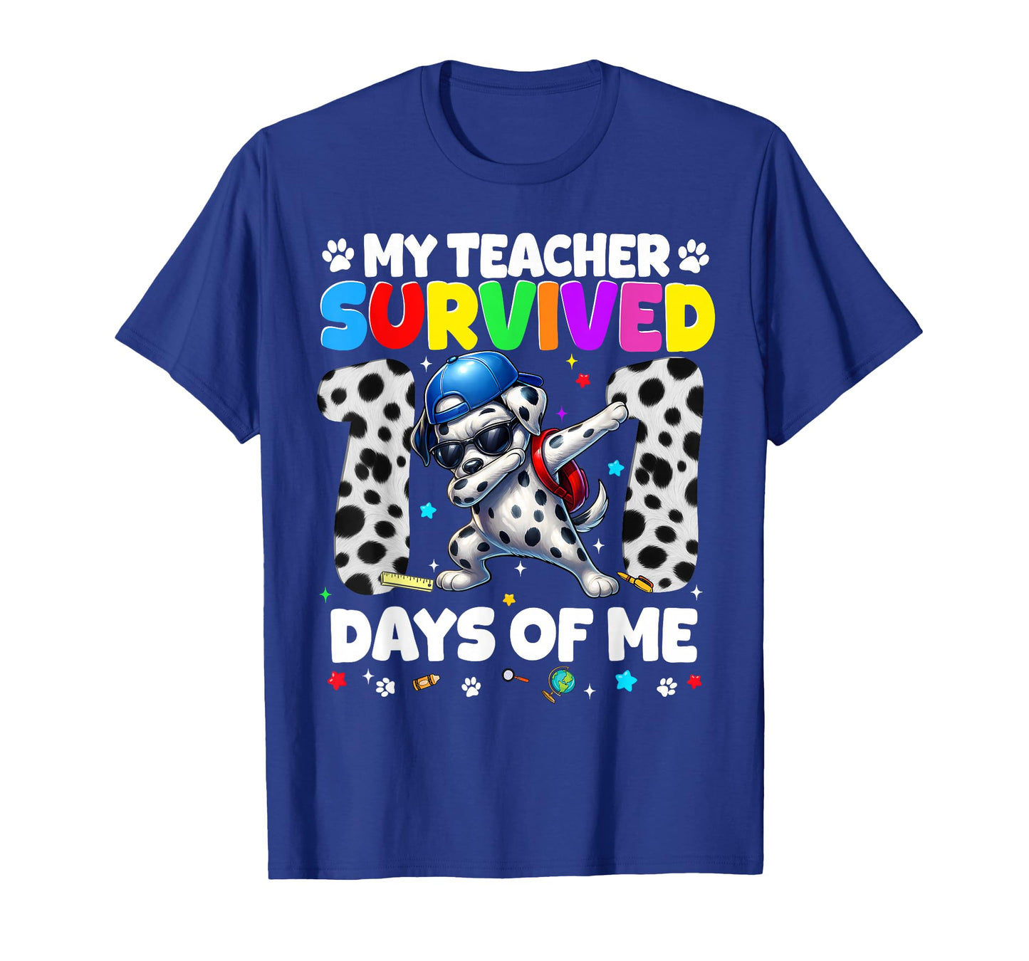 My Teacher Survived 101 Day of Me Dabbing Dog 100th Day Boy T-Shirt