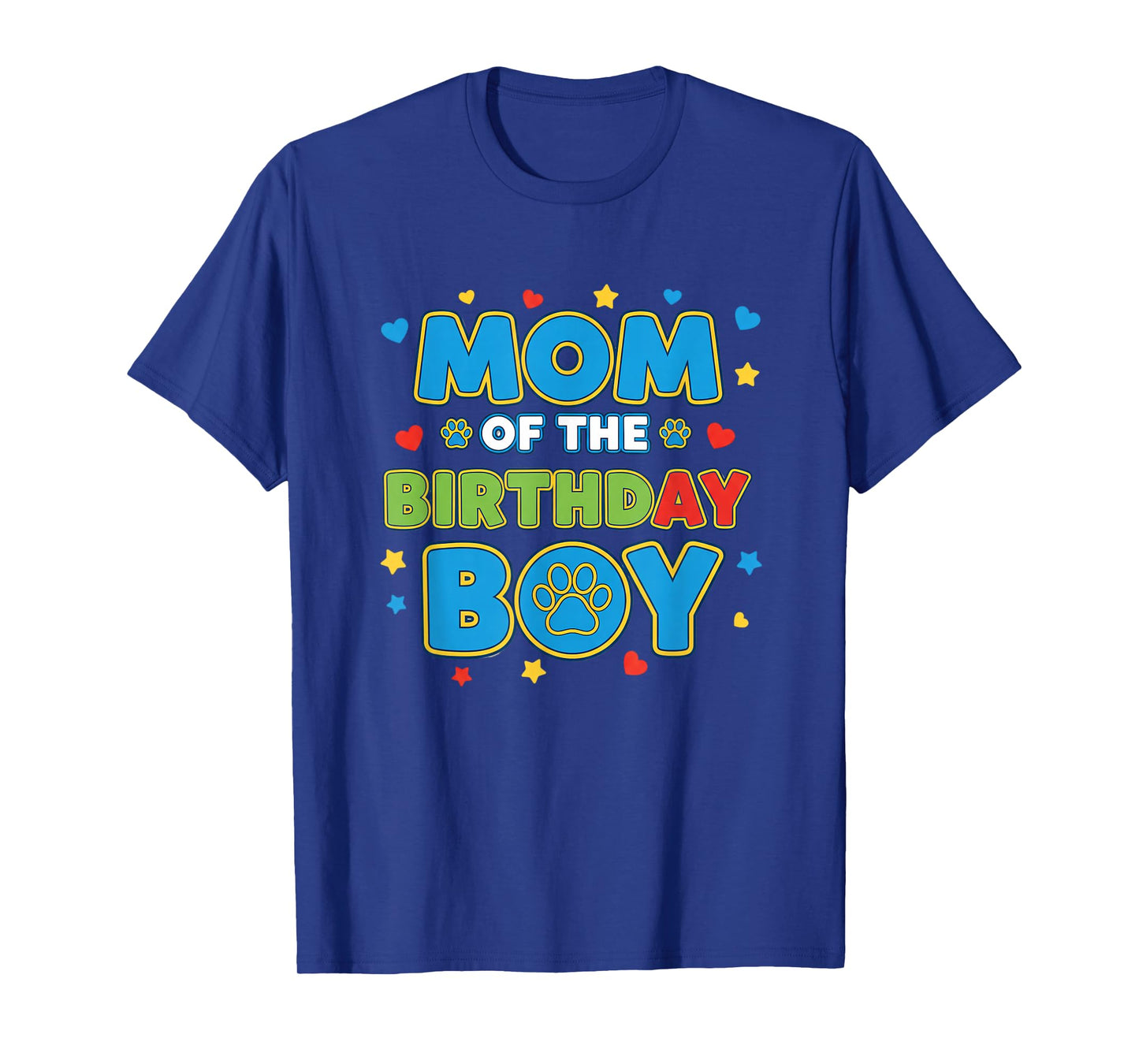 Mom of The Birthday Boy Paw Print Birthday Mom T-Shirt