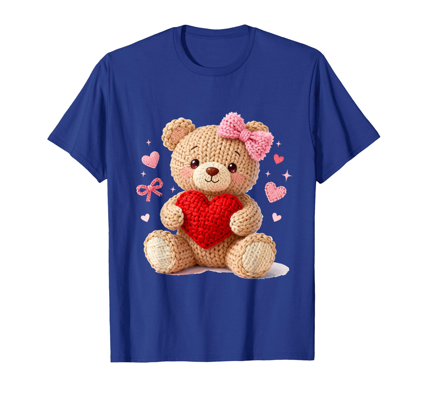 Be My Valentine Cute Crochet Yarn Teddy Bear Love T-Shirt