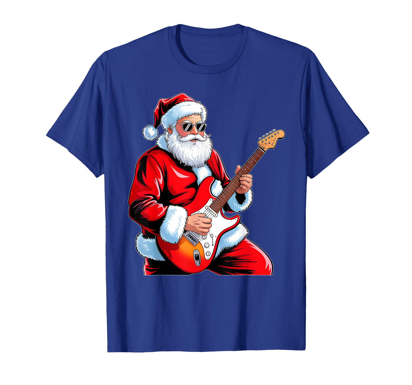 Rock Guitar Santa Claus Playing Guitar Christmas Men Boys T-Shirt