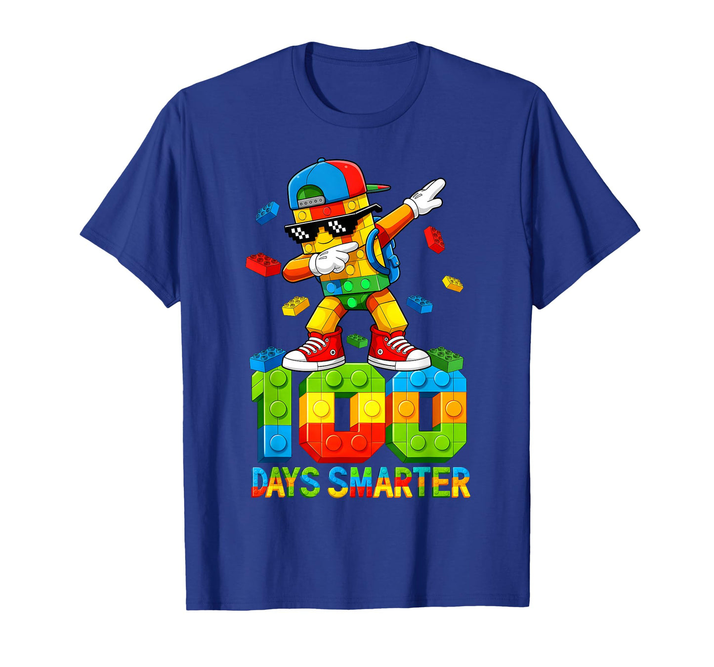 Dab Blocks Bricks Building 100 Days of School Smarter Boys T-Shirt