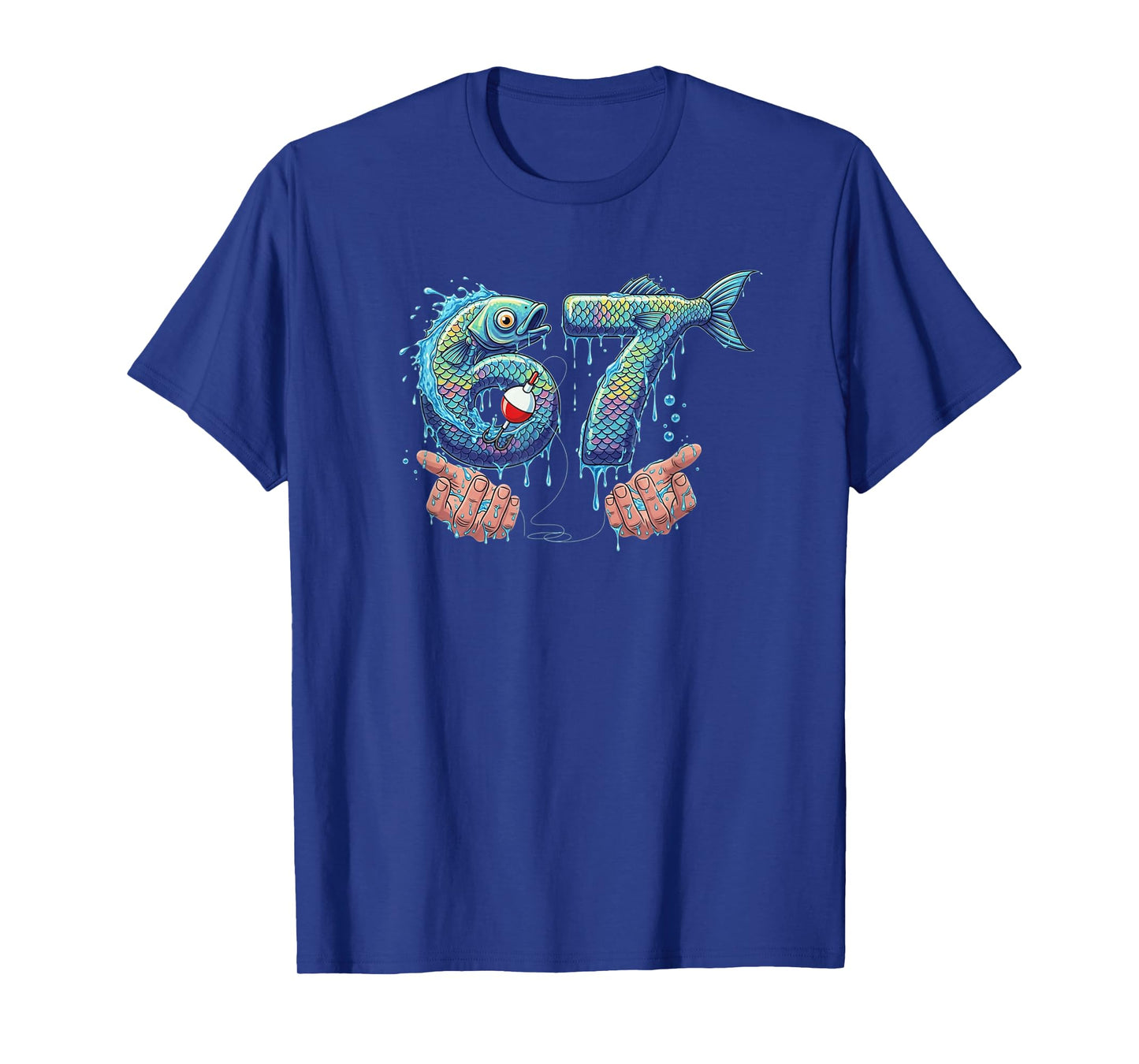 Fishing 67 Six Seven Funny Gen Alpha Meme Drip T-Shirt